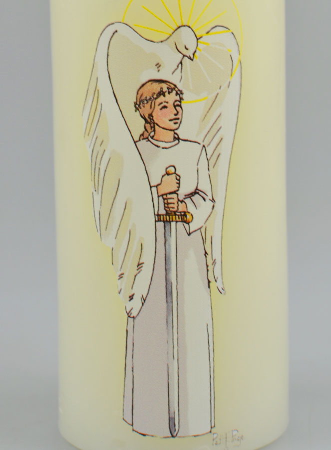 Cierge de Confirmation Chevalier de l'Esprit Saint - Fille Blonde (pic 3)