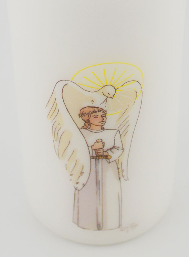 Cierge de Confirmation Chevalier de l'Esprit Saint - Fille Blonde (pic 4)