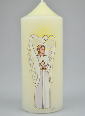 Bougie Cierge de Confirmation Chevalier de l'Esprit Saint - Fille Blonde (pic 1)