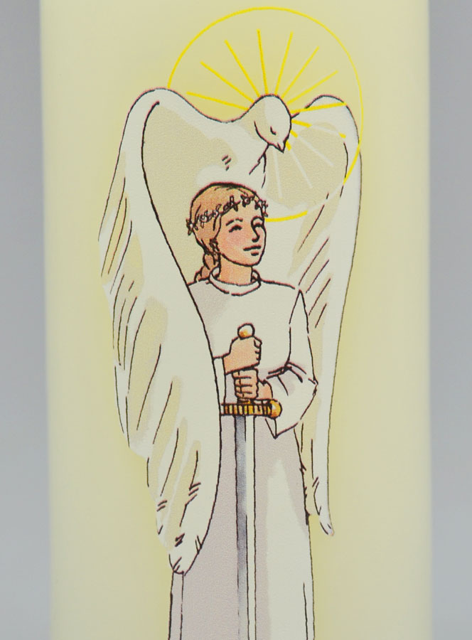 Bougie Cierge de Confirmation Chevalier de l'Esprit Saint - Fille Blonde (pic 3)