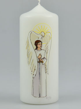 Cierge de Confirmation Chevalier de l'Esprit Saint - Fille Brune (pic 1)