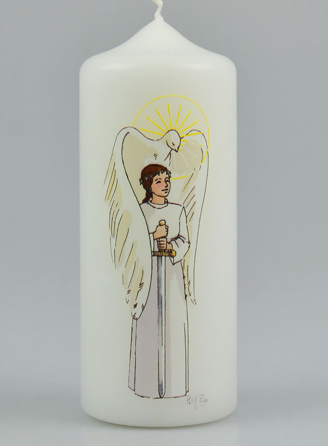 Cierge de Confirmation Chevalier de l'Esprit Saint - Fille Brune (pic 2)