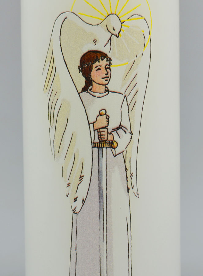 Cierge de Confirmation Chevalier de l'Esprit Saint - Fille Brune (pic 3)