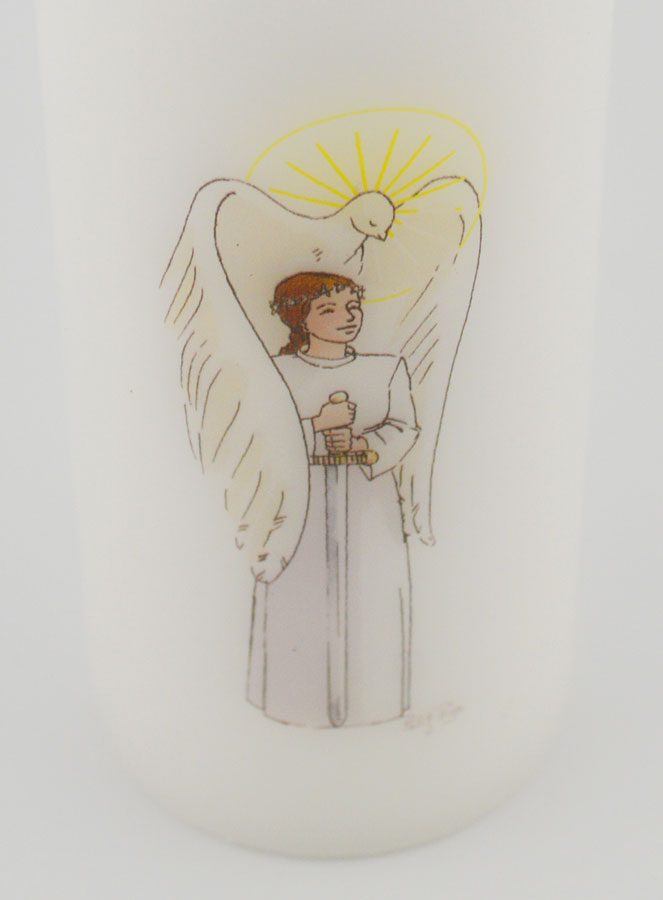 Cierge de Confirmation Chevalier de l'Esprit Saint - Fille Brune (pic 4)