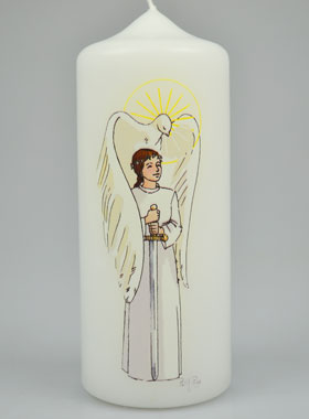 Bougie Cierge de Confirmation Chevalier de l'Esprit Saint - Fille Brune (pic 1)