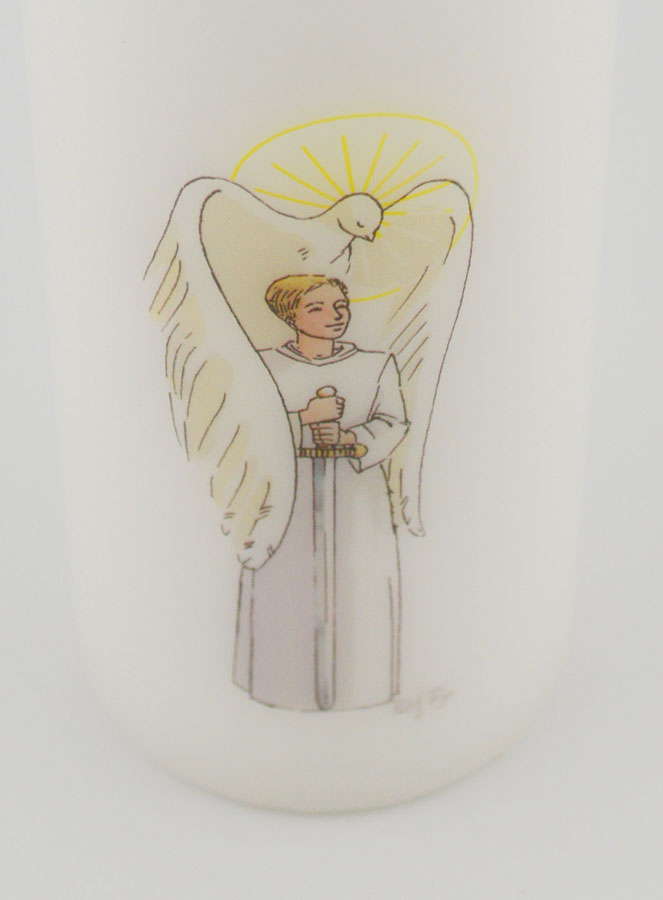 Cierge de Confirmation Chevalier de l'Esprit Saint - Garçon Blond (pic 4)