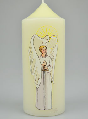 Bougie Cierge de Confirmation Chevalier de l'Esprit Saint - Garçon Blond (pic 1)
