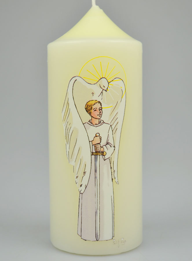 Bougie Cierge de Confirmation Chevalier de l'Esprit Saint - Garçon Blond (pic 2)