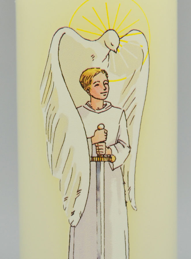 Bougie Cierge de Confirmation Chevalier de l'Esprit Saint - Garçon Blond (pic 3)
