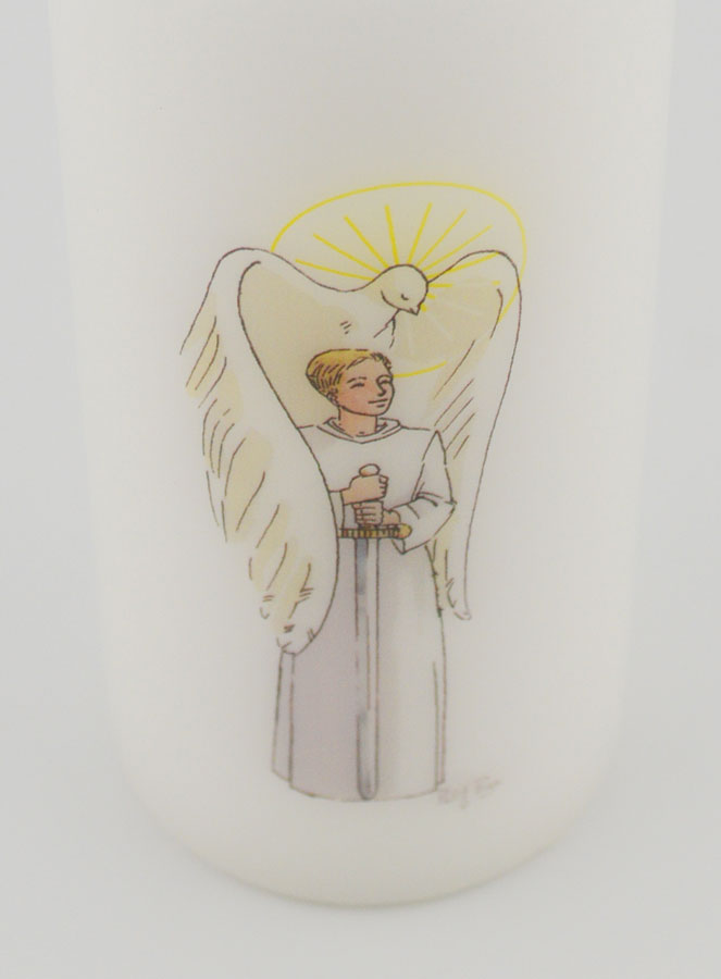 Bougie Cierge de Confirmation Chevalier de l'Esprit Saint - Garçon Blond (pic 4)