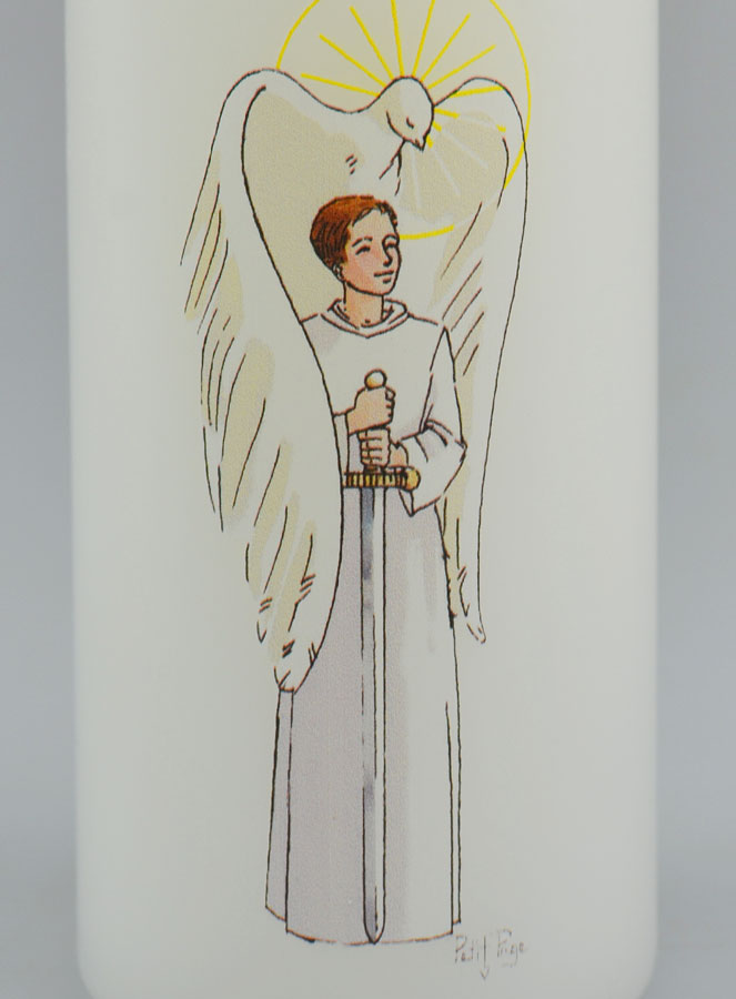 Cierge de Confirmation Chevalier de l'Esprit Saint - Garçon Brun (pic 3)