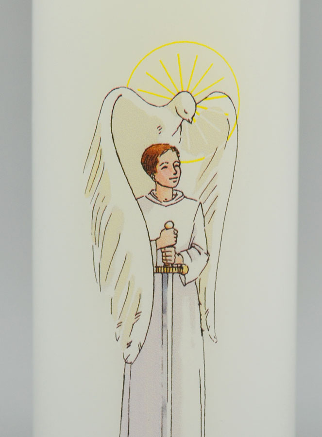 Bougie Cierge de Confirmation Chevalier de l'Esprit Saint - Garçon Brun (pic 3)