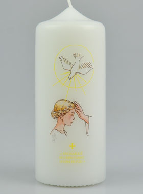 Cierge de Confirmation Marque de l'Esprit Saint - Fille Blonde (pic 1)