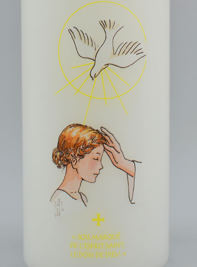 Cierge de Confirmation Marque de l'Esprit Saint - Fille Brune (pic 3)