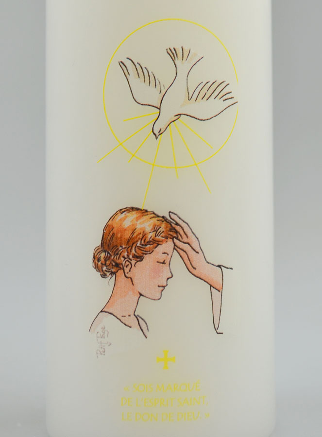 Bougie Cierge de Confirmation Don de Dieu - Fille Brune (pic 3)