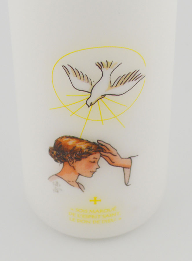 Bougie Cierge de Confirmation Don de Dieu - Fille Brune (pic 4)