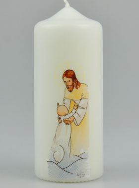 Bougie Cierge de Baptême - Sauvé des Eaux (pic 1)
