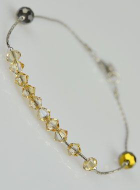 Dizainier en Cristal Ambre & Argent (pic 1)