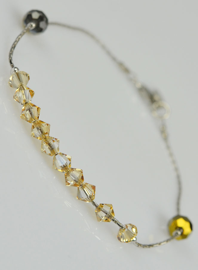 Dizainier en Cristal Ambre & Argent (pic 2)