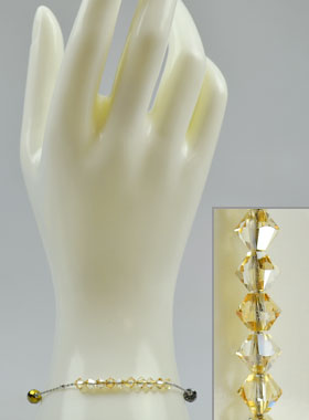 Bracelet Dizainier en Cristal Ambre & Argent (pic 1)