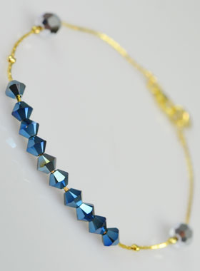 Dizainier en Cristal Bleu & Or (pic 1)