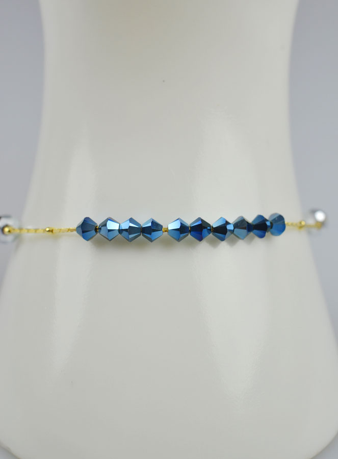 Dizainier en Cristal Bleu & Or (pic 4)