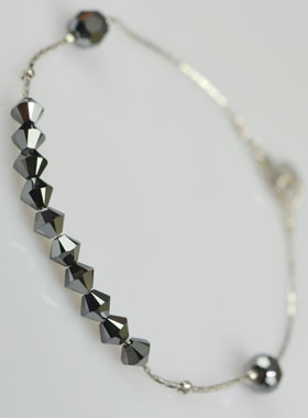 Dizainier en Cristal Noir & Argent (pic 1)