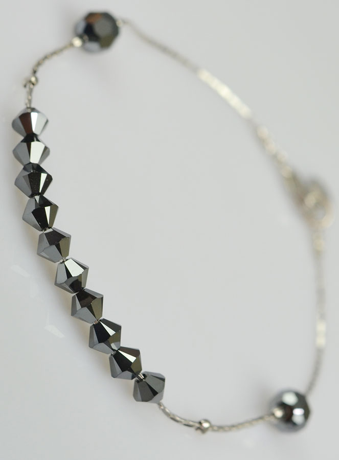 Dizainier en Cristal Noir & Argent (pic 2)