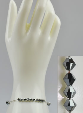 Dizainier en Cristal Noir & Argent (pic 3)