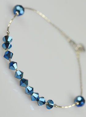 Dizainier en Cristal Bleu & Argent (pic 1)