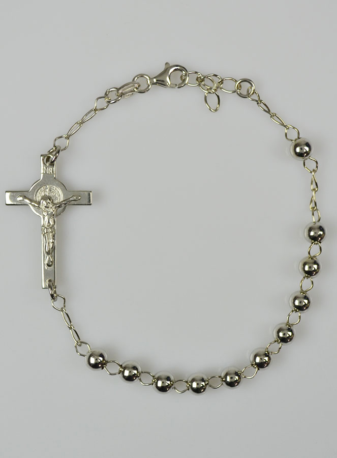 Bracelet Croix de Saint Benoît en Argent Massif (pic 2)