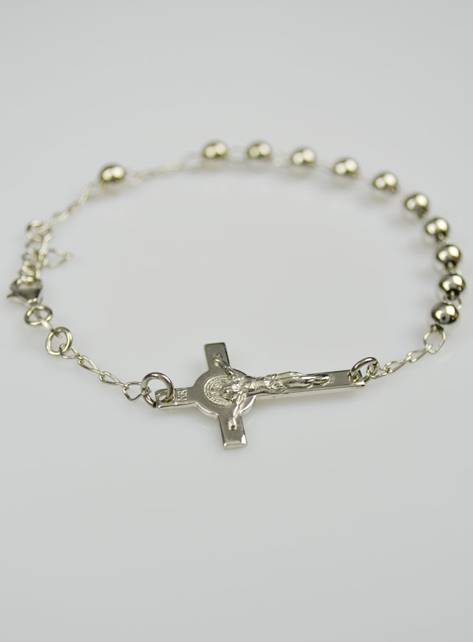 Bracelet Croix de Saint Benoît en Argent Massif (pic 4)
