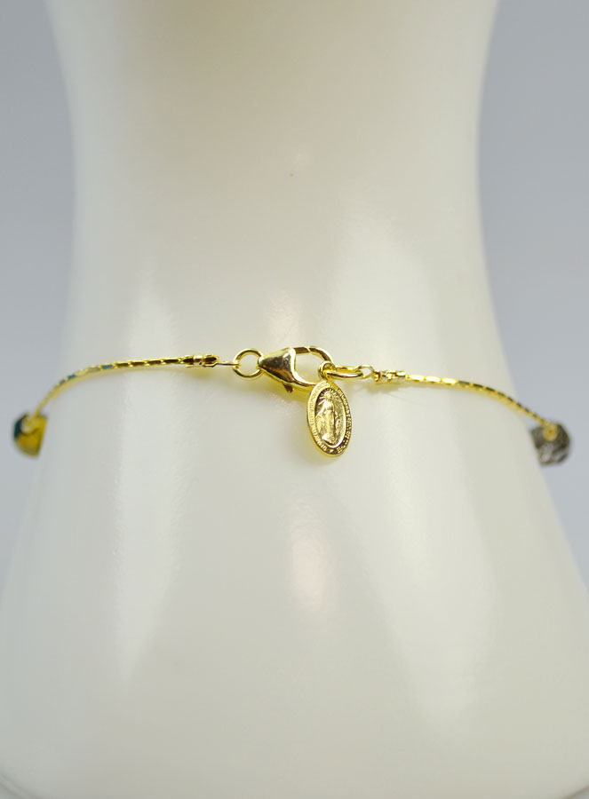 Bracelet Dizainier en Cristal Ambre & Or (pic 3)