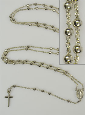 Collier Chapelet en Argent Massif Rhodié 925/1000 (pic 1)