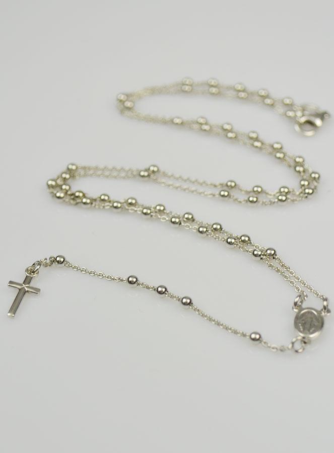 Collier Chapelet en Argent Massif Rhodié 925/1000 (pic 2)
