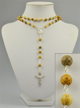 Chapelet en Argent & Perles en Pierres de Paésine (pic 1)