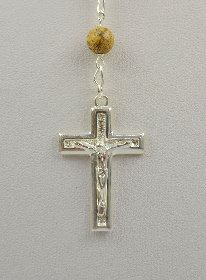 Chapelet en Argent & Perles en Pierres de Paésine (pic 4)