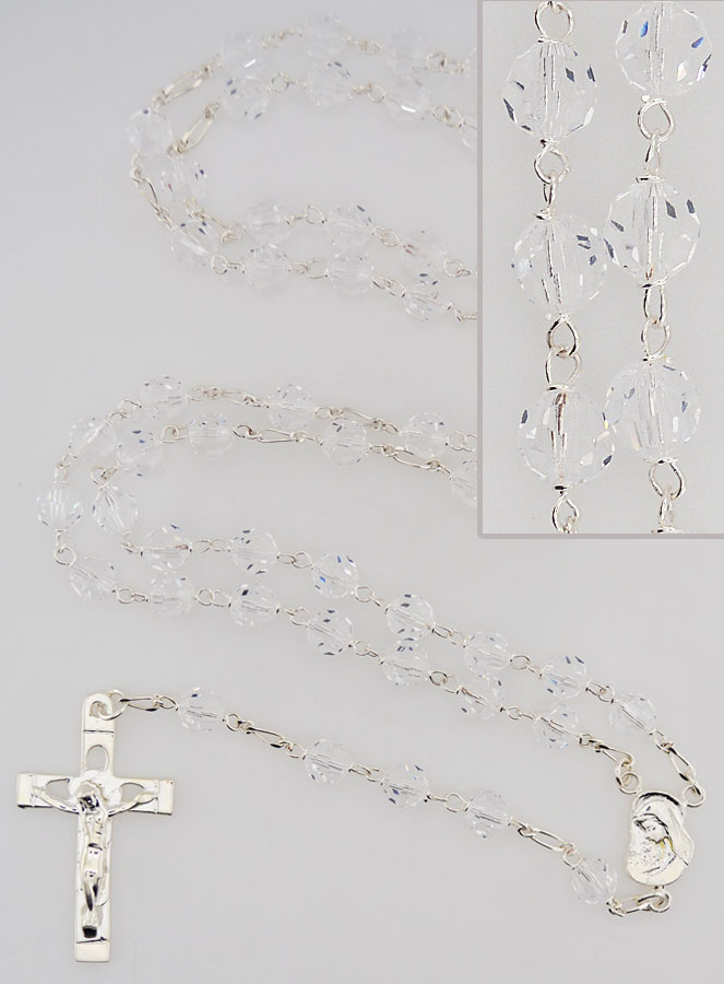 Chapelet en Cristal Véritable & Argent 925/1000 (pic 1)