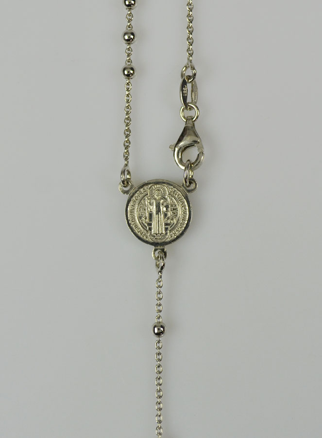 Chapelet Collier de Saint Benoît en Argent Massif (pic 3)