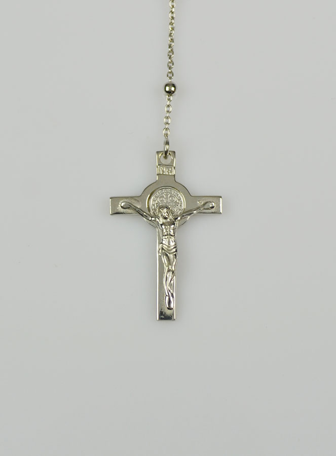 Chapelet Collier de Saint Benoît en Argent Massif (pic 4)