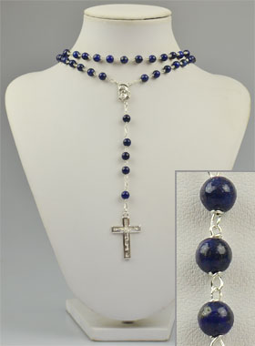 Chapelet en Argent 925/1000 & Perles Lapis Lazuli (pic 1)