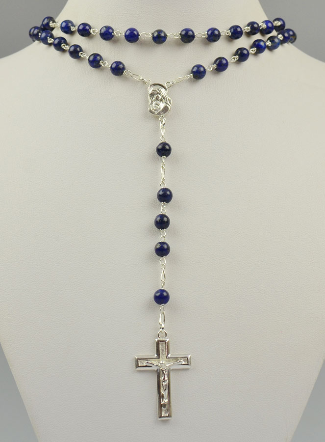 Chapelet en Argent 925/1000 & Perles Lapis Lazuli (pic 2)