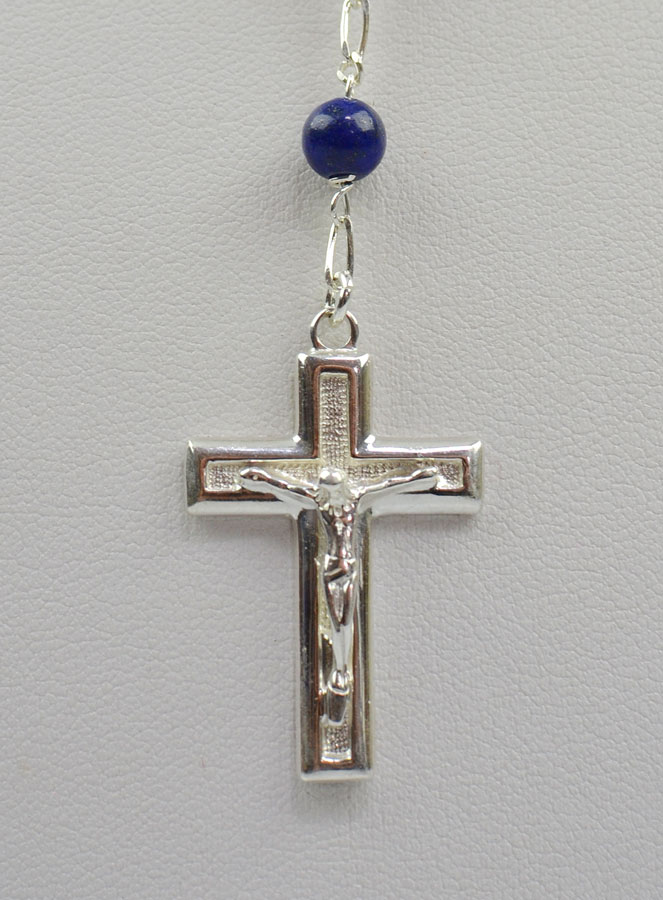 Chapelet en Argent 925/1000 & Perles Lapis Lazuli (pic 4)