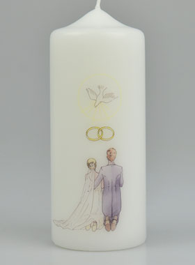 Bougie Cierge de Mariage - Epoux et Saint Esprit (pic 1)