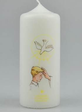 Cierge de Confirmation Marque de l'Esprit Saint - Garçon Blond (pic 1)