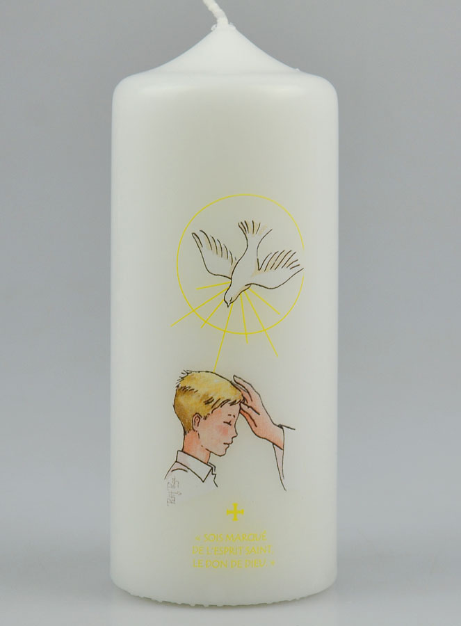 Cierge de Confirmation Marque de l'Esprit Saint - Garçon Blond (pic 2)