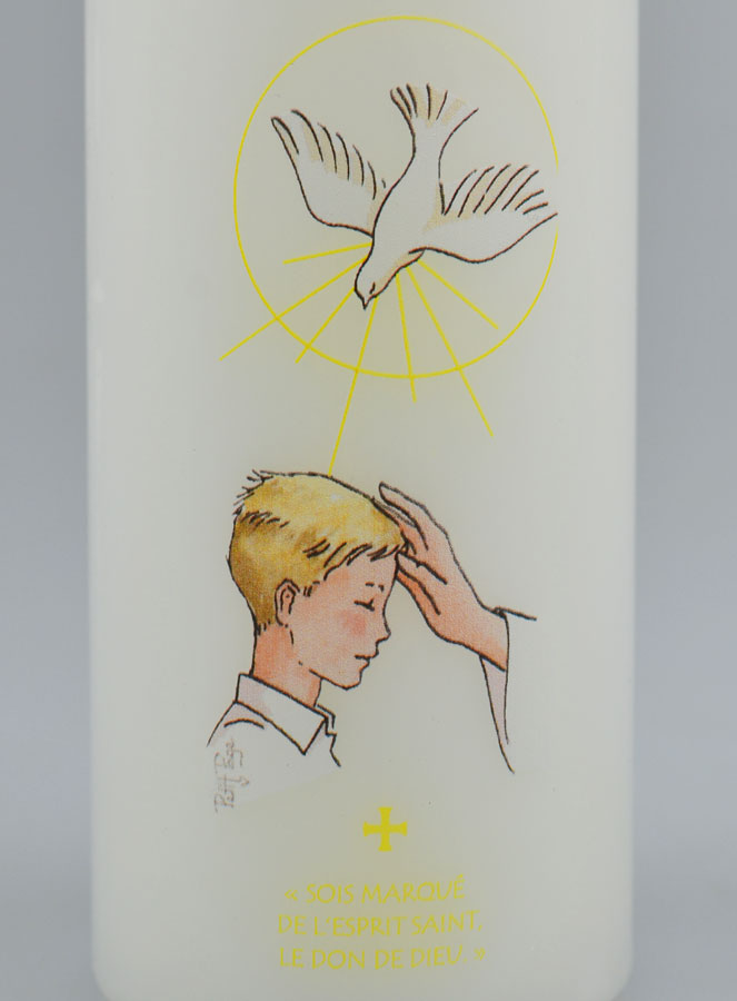 Cierge de Confirmation Marque de l'Esprit Saint - Garçon Blond (pic 3)