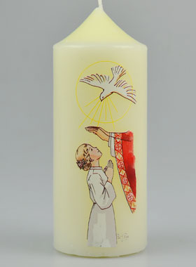Cierge de Confirmation Reçois l'Esprit Saint - Fille Blonde (pic 1)
