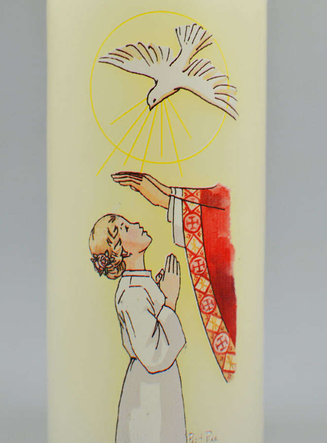 Cierge de Confirmation Reçois l'Esprit Saint - Fille Blonde (pic 3)