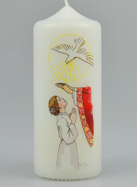 Cierge de Confirmation - Reçois l'Esprit Saint - Fille Brune (pic 1)